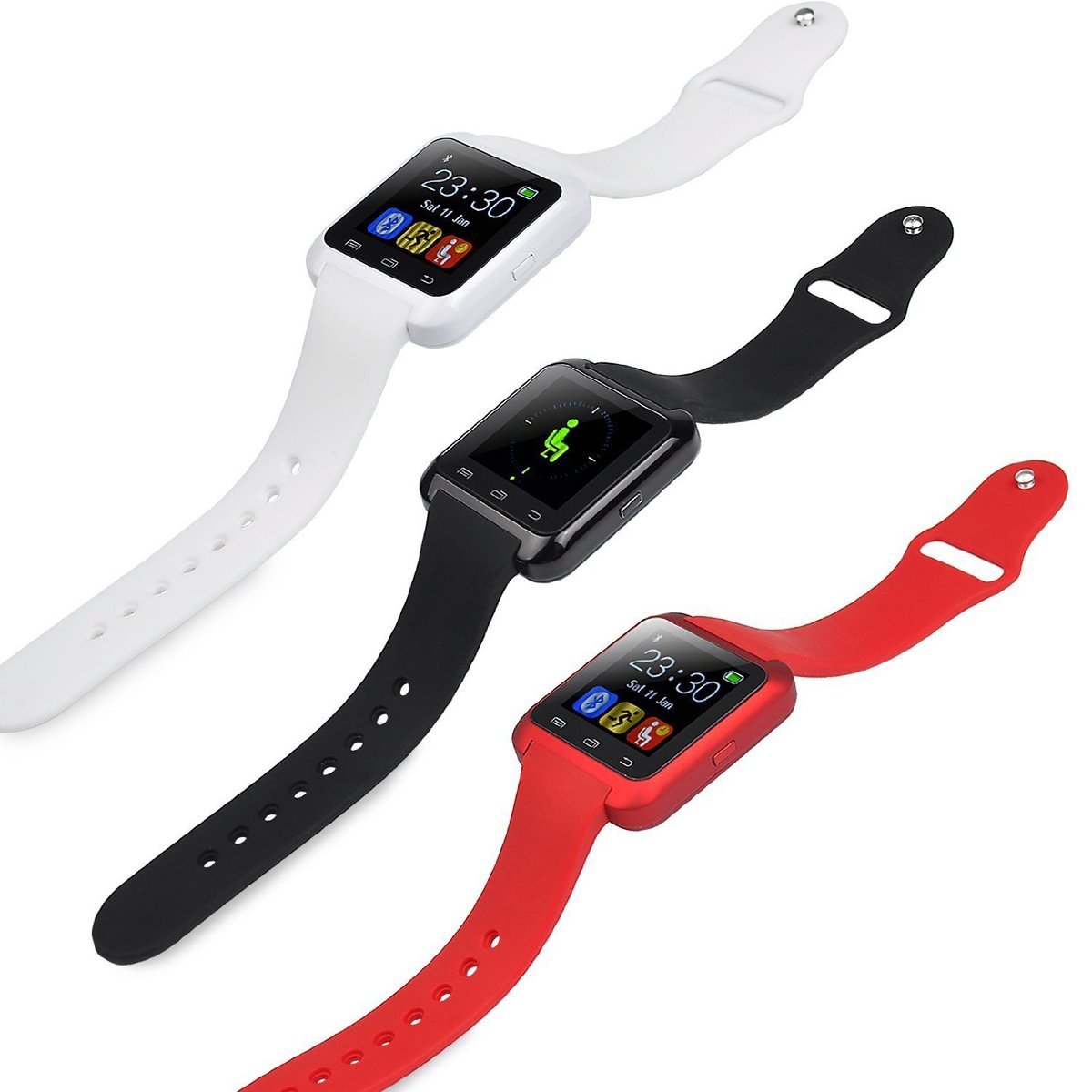 U80 Smart Watch Bluetooth 4.0 Anti-lost Wrist Wrap Watch Phone Mate for Android(Full function) and iPhone IOS(Partial function)(White (Model 2)