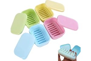 PUTING 4 Pack Plastic Bar Soap Holder, Portable Travel Soap Container with Removable Drainers, Leakproof Soap Box Soap Case Soap Dish with Cover for Bathroom Shower Home Outdoor Camping Travel