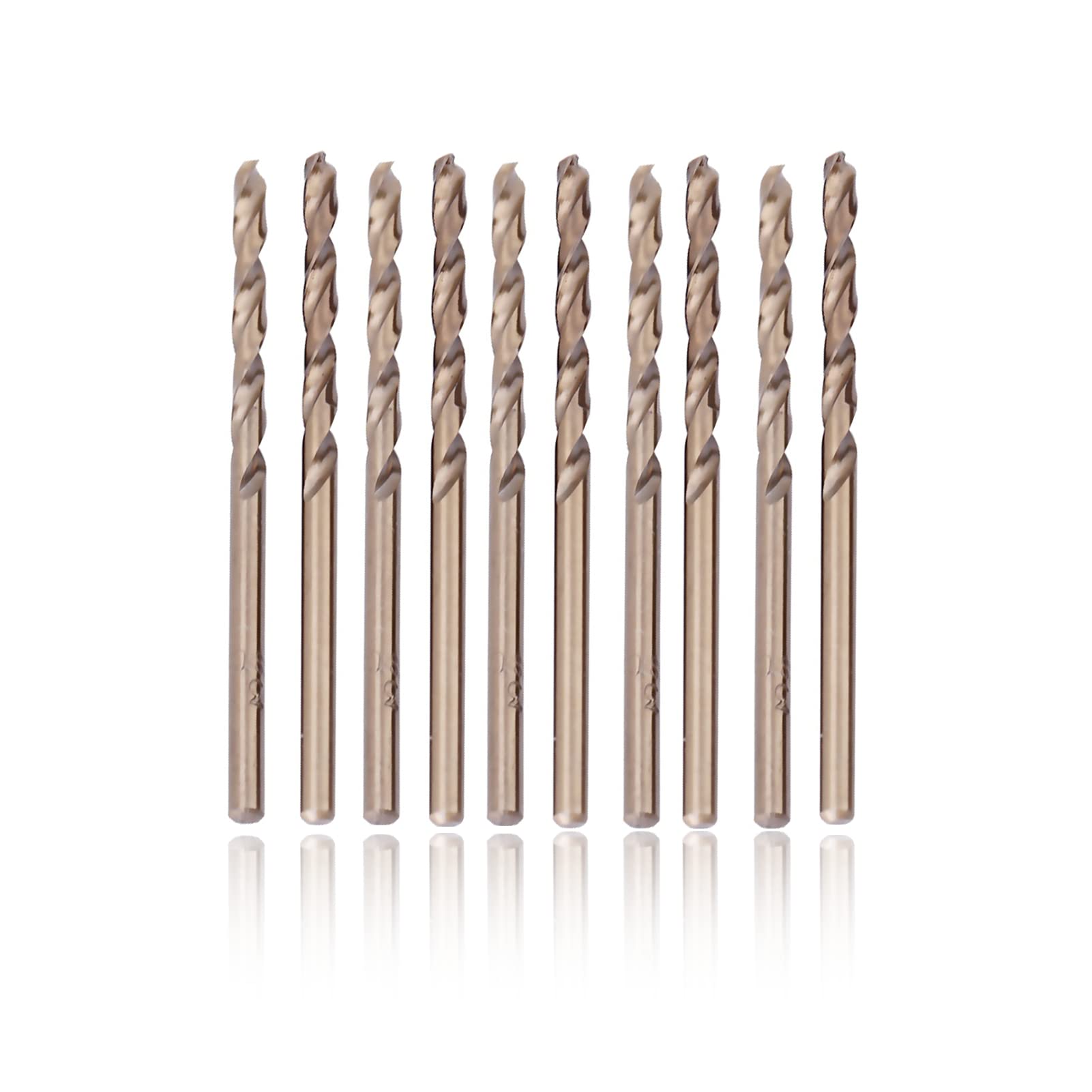 Twist Drill Bits, 10pcs M35 HSS-CO Cobalt Drill Bit Set 1mm-5mm, for Drilling on Stainless Steel, Cast iron, Sheet Metal, Steel Plate, Angle Iron(1mm)