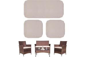 Oslimea 3 Pack Outdoor Patio Seat Cushions Replacement Covers, Stretch Patio Furniture Sofa Couch Slipcovers Fit for 4-Seater