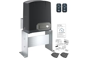 GateNear [Compatible with HomeLink] up to 40ft Gate Automatic Sliding Gate Opener with 2 Remote Control, Electric Driveway Slide Rolling Gate Motor Complete Kit (Up to 1400 lb Gate)