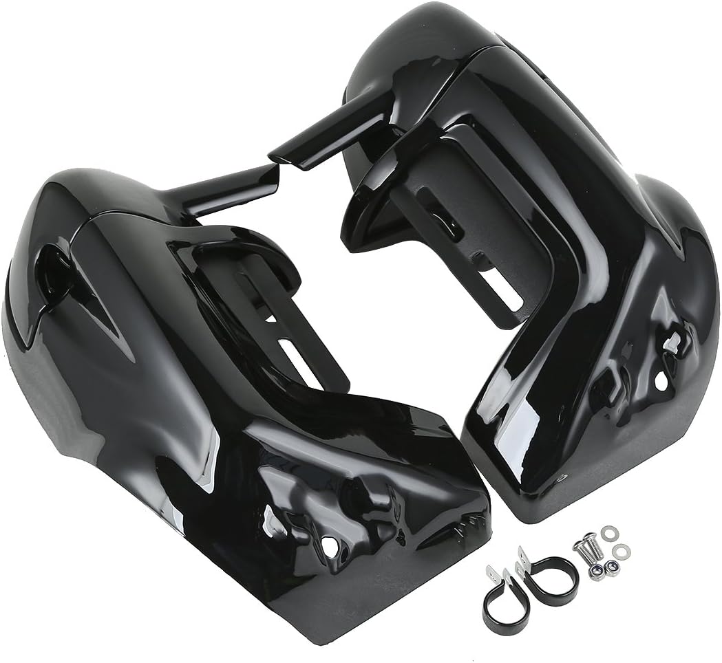 XFMT Vivid Black Lower Vented Leg Fairings Cap Glove BoxFits 1983-2013 Harley touring models FLT, FLHT, FLHTCU, FLHRC, Road King, Street Glide, Electra Glide, Ultra-Classic, Road Glide