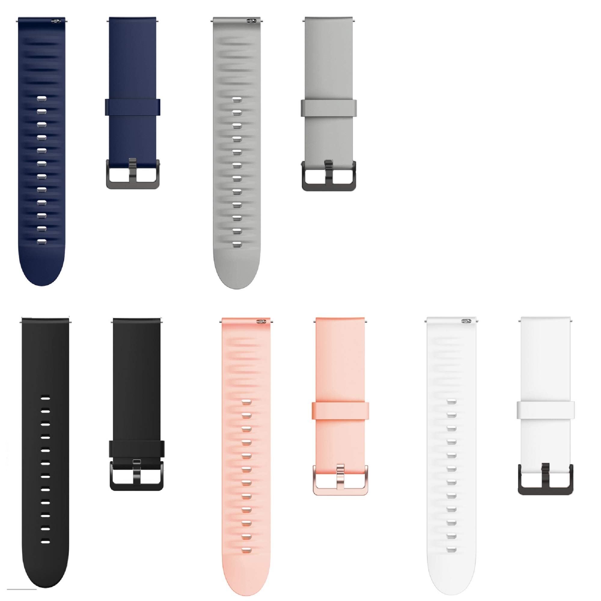Giaogor ID206 Band, Silicone Replacement Soft Band Wristbands Straps with Stainless Steel Buckle for Compatible for LETSCOM ID206 1.69" Smartwatch/AGPTEK IP68 LW11 Smartwatch (5 pack)