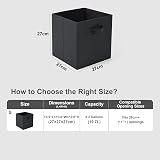 Amazing Tour 8 Pcs Cube Storage Boxes 27x27x27 Foldable Fabric Dark Gray view 4