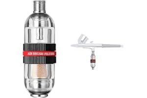 HUBEST Mini Airbrush Air Filter in-Line Water Separator Water-trap Filter Oil Trap Separator Kit, Connects onto Airbrushes and Hoses with 1/8” Threads for Air compressor G1/8 Connector