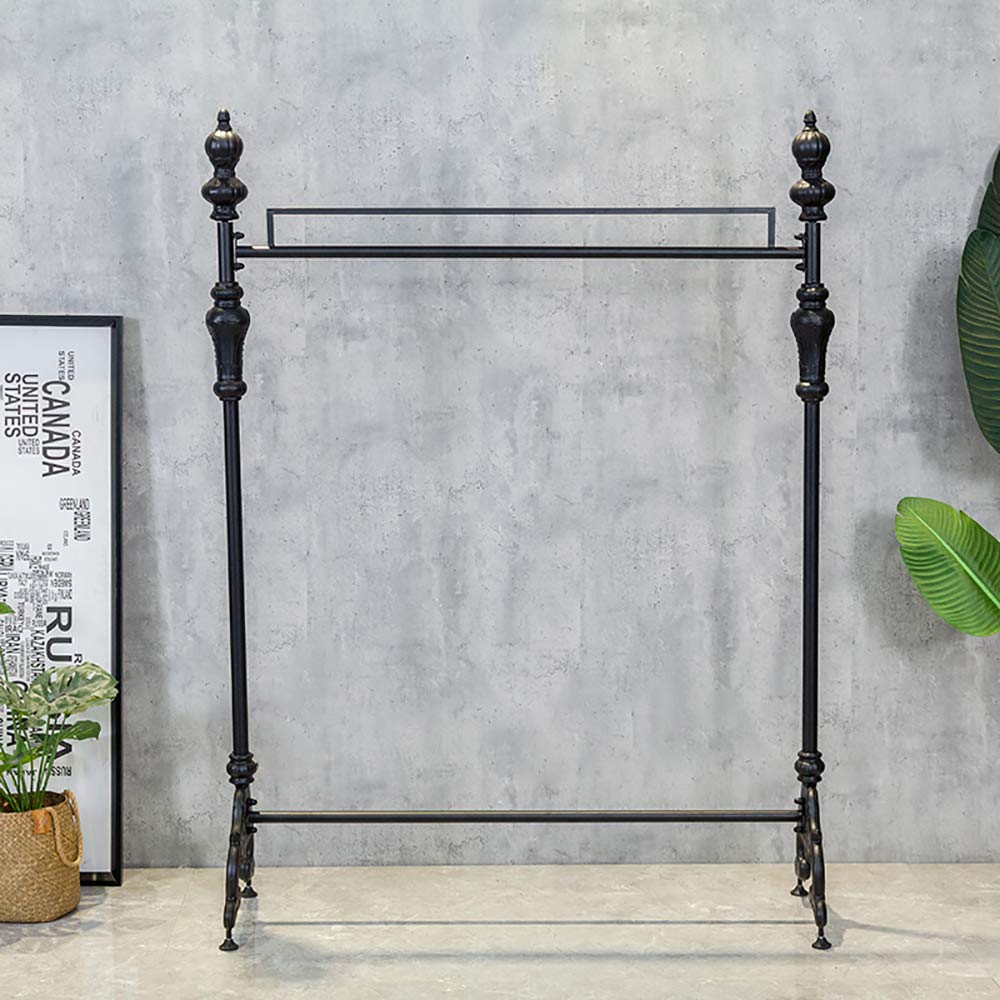 Vintage Heavy Duty Pipe Clothes Rack, Floor Garment Display Stand, Home Clothes Hanger/Organizer, Standing Display Rack for Retail Stores,47.2'' L
