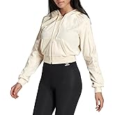 adidas Originals Women's Velour Crop Full-Zip Hoodie