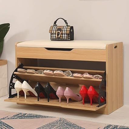 Banco de almacenamiento de zapatos de simplicidad moderna con cajón