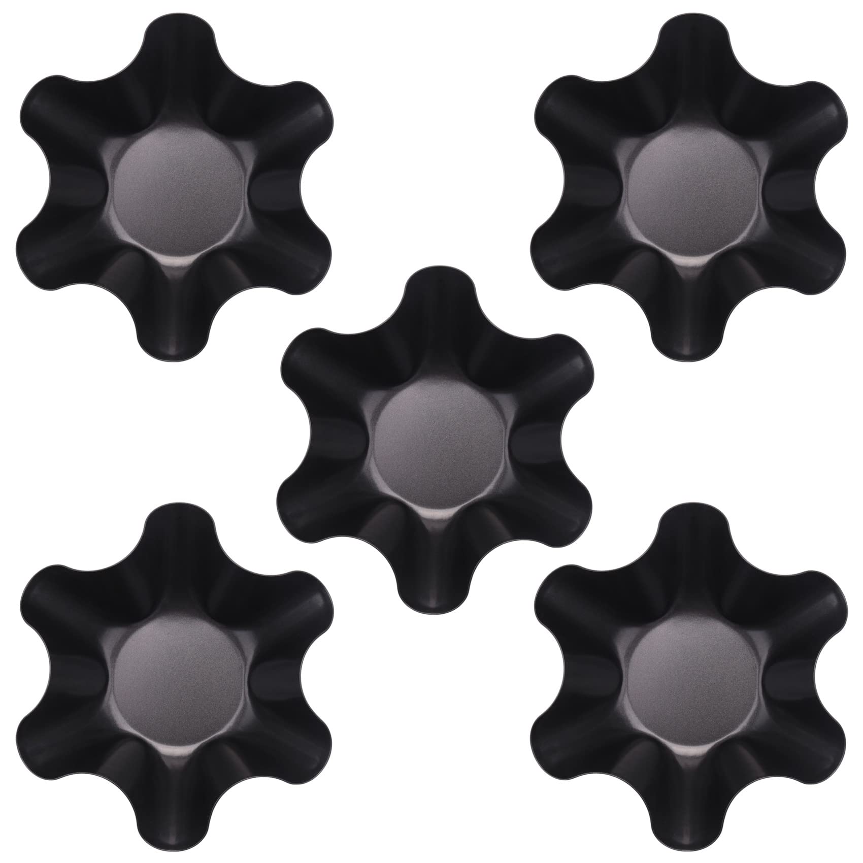 Dovhmoh Non-Stick Fluted Tortilla Shell Pans Taco Salad Bowl Makers, Non-Stick Carbon Steel, Set Of 4 Tostada Bakers
