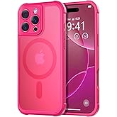 Thomo Magnetic for iPhone 16 Pro Max Case, [Full Camera Protection] [Compatible with Magsafe] Military-Grade Shockproof, Anti-Fingerprint Translucent Matte Phone Case,Hot Pink