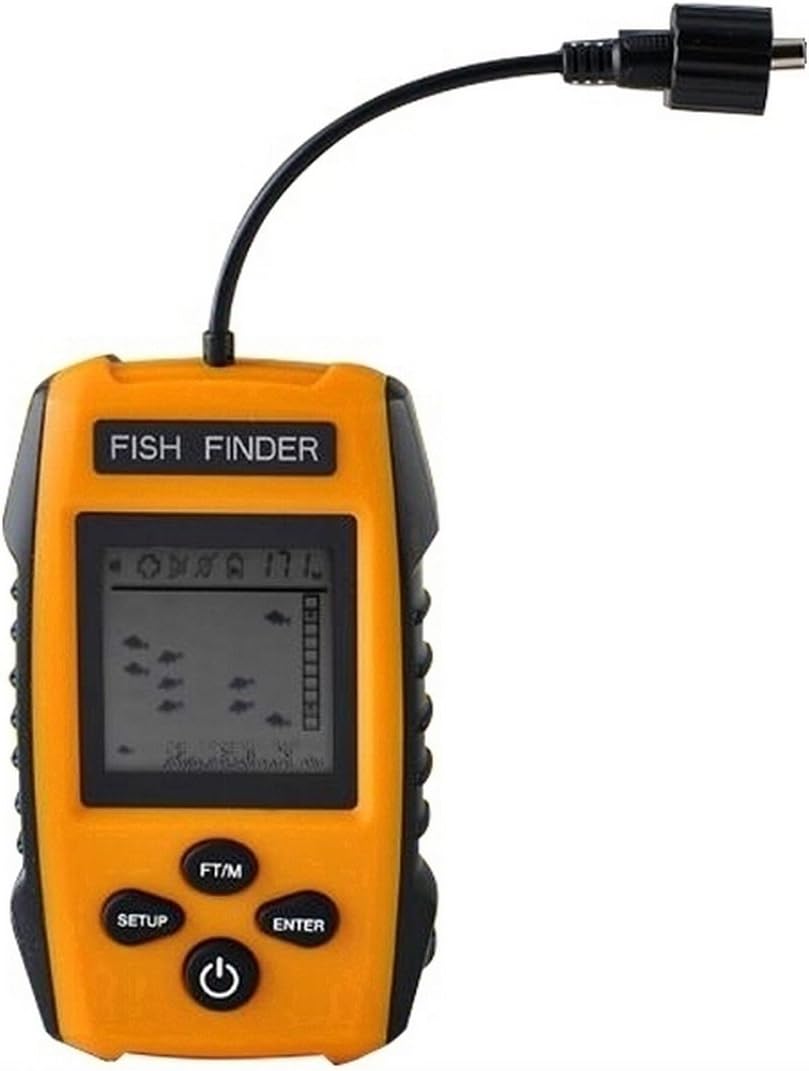 Lufei New Portable Fish Finder, Fishfinder Tackle Fishes with Wired Sonar Sensor Transducer and LCD Dispaly Depth Finders For Fishing