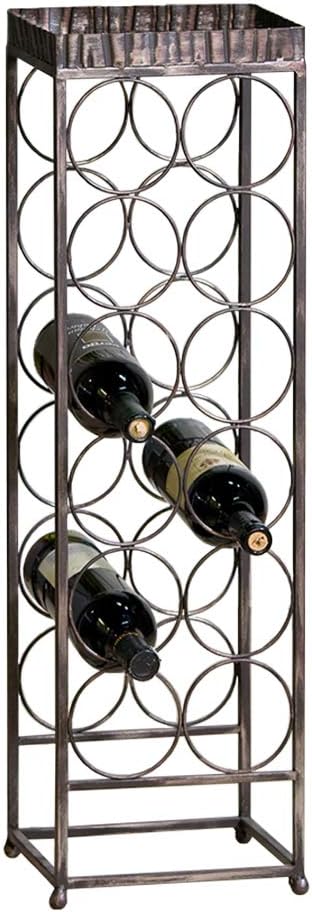 Casablanca Weinflaschenregal "Albana" aus Metall, 78x23x29cm, antik-gold gewischt, 1 Stück