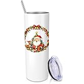 Volhoply 20 oz Skinny Sublimation Tumbler with Lid and Straw, Stainless Steel Straight Tumblers Cup, Vacuum Insulated Coffee Mug for Home, Office, Travel, DIY (Sublimation,1 Pack)