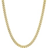 VEXXS Men's Gold Chain Diamond Cut, 18K Real Gold Filled Cuban Link Chain, Durable No Color Fading Curb Chain 5mm Necklace for Men and Women