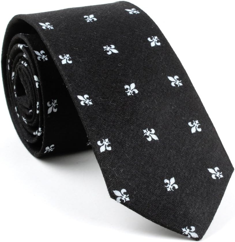 Novelty Ties Skinny Neckties for Men Linen Cotton Floral Designer Wedding Ties for Groomsmen