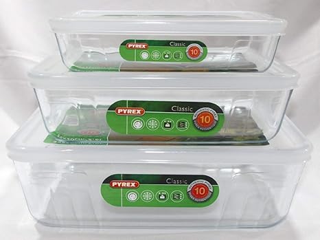 Rechteckige pyrex lagerbehaelter