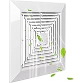 PTLEVYN (1Pc12x12inch) Bathroom exhaust fan cover White plastic with spring grille Square Ceiling Ventilation Cover Replace E