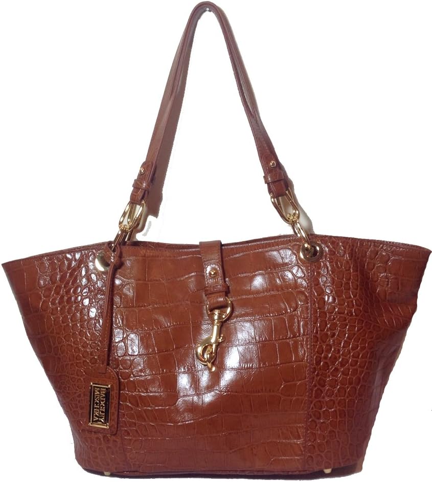 Badgley Mischka Juliette Cambridge Croco Tote, Cognac