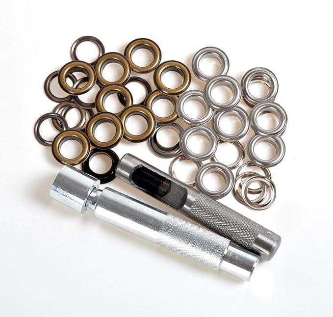 ifsecond New Eyelet Punch Die Tool Set Kits +20 Sets Eyelet with Washer