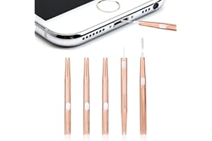 5pcs Charge Charging Port Cleaning Brush Kit, Plastic Cell Phone Cleaning Brush Nylon Bristles & Hook Dual-Function Port Tech