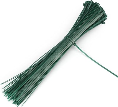 KINGLAKE 100 Pcs 200x2.5mm Self-Locking Garden Cable Ties Green Nylon