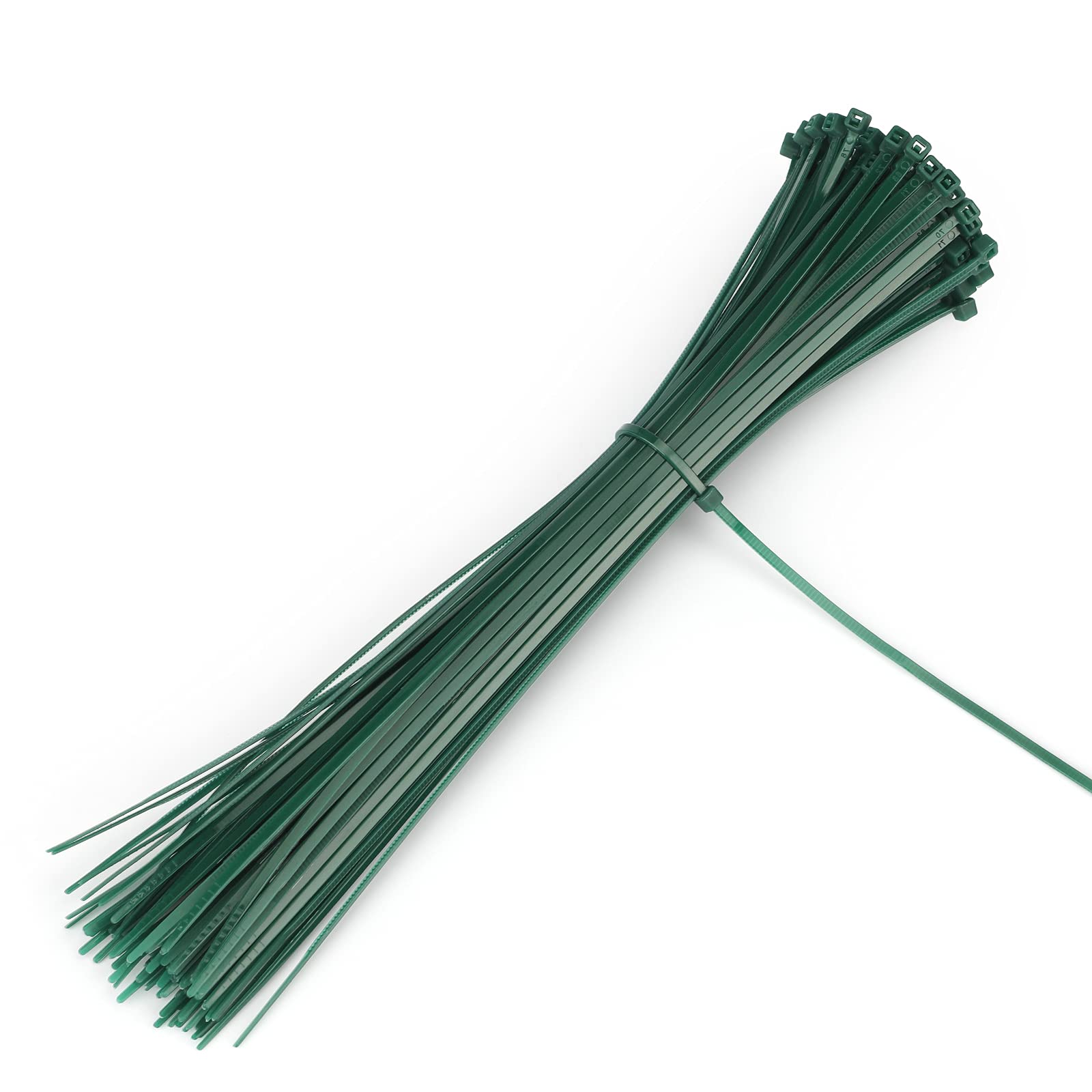 KINGLAKE 100 Pcs 200x2.5mm Self-locking Garden Cable Ties Dark Green Plant Nylon Ties Adjustable Zip Ties Multi-Purpose