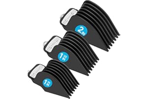 KONIPL Yinke for Wahl Clipper Guards Set 10 12 16, Hair Clipper Guards for Wahl Senior Clippers with Metal Clip, 3 Cutting Lengths 2 inch/1.5 inch/1.25 inch, Fits Most Cordless/Cord Wahl Clippers (Black)