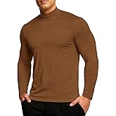 RGJU Men's Mock Turtleneck Long Sleeve Fitted Tee Shirts High Neck Base Layer Thermal Tshirt Triblend