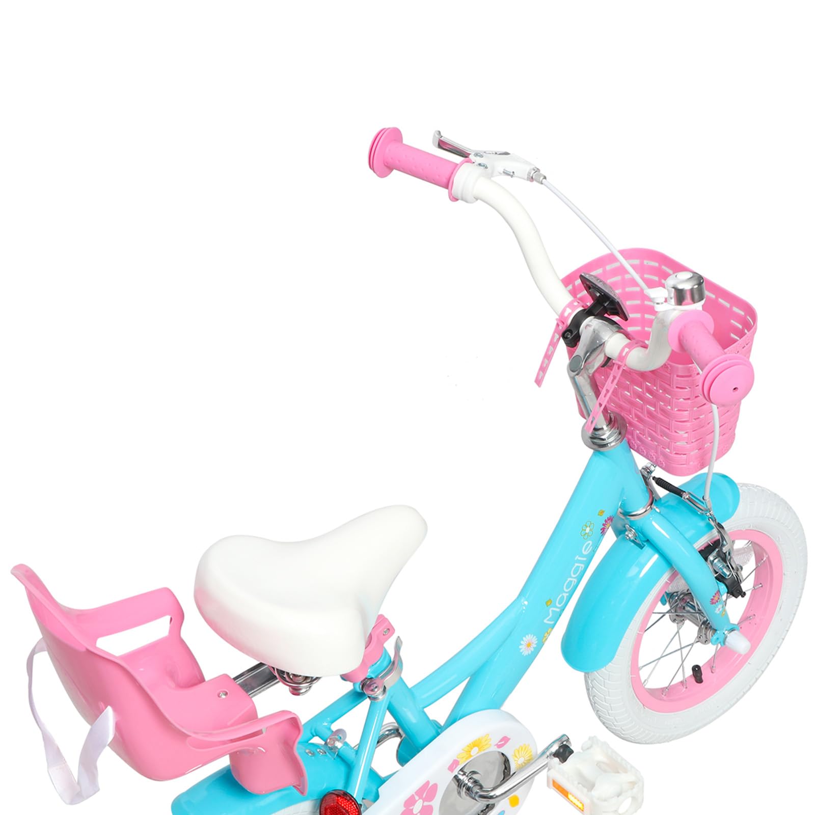 Glerc Maggie Girls Bike, 12-20 Inch Kids Bike for 2-13 Years Old Children, Princess Style Kids Bicycle with Doll-Seat & Basket & Training Wheels, Multiple Colors