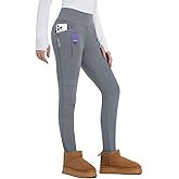 baleaf Thick Leggings for Women Water Resistant Snow Pants Fleece Lined Leggings Winter Ski Hiking Pants with Zip Pockets