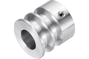 uxcell V-Type Pulley 15mm Bore 30mm Outer Dia Double Groove Aluminum Alloy for Motor Shaft Drilling Machine 6mm(1/4") PU Shap