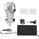 Insta 360 X3 Invisible Dive Case, Splash Prevention Housing Waterproof Up to 50m (164ft) Underwater Dive Protective Shell for Insta360 X3 with Bracket Accessories