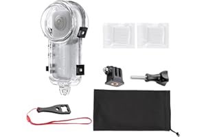 SRUIM Insta 360 X4 Invisible Dive Case, Splash Prevention Housing Waterproof Up to 50m (164ft) Underwater Dive Protective Shell with Bracket Accessories