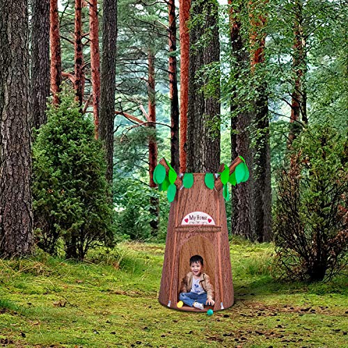 Kids Play Tents, Forest Hollow Tree House for Girls, Boys Pretend Play Game Props, Easy Assembly Pop Up Play Tent with Portable Carrying Bag, Age 3 - 7 (59" H x 44" W) - Thumbnail 7
