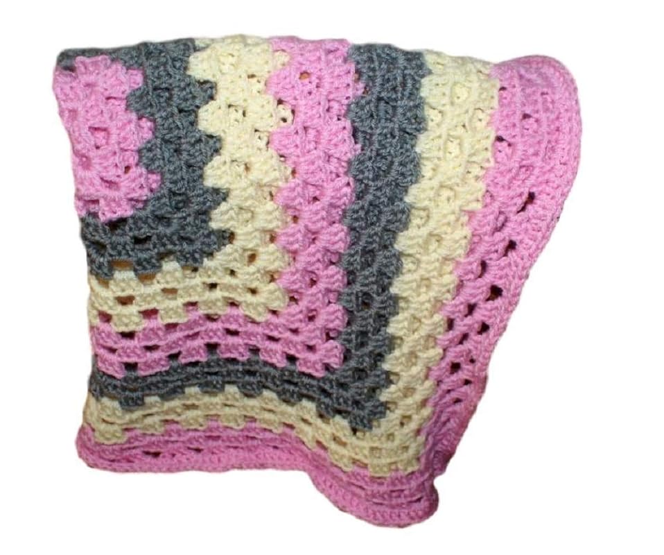 Granny Square Afghan Throw Blanket Handmade Lap Blankets Bright Colors