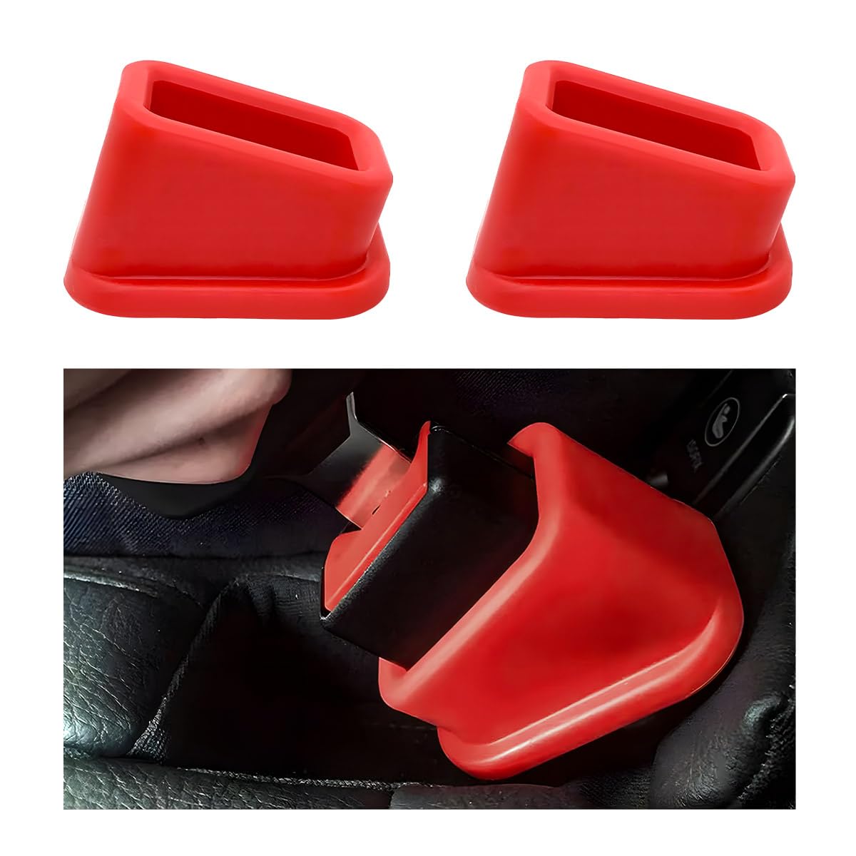 Photo 1 of Wevdn 2PCS Seat Belt Buckle Holder, Easy Access to the Buckles of Rear Seats Auto Belt Guard Buckling Holder, Silicone Car Belt Buckle Fixer Keep Receptacle Stand Upright for Kids (Red)