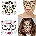 12 Pack Day of the Dead Sugar Skull Temporary Face Tattoo Halloween Makeup Tattoo for Men and Women