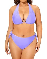 Tempt Me Women Lavender Plus Size Triangle Bikini