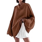 Saodimallsu Womens Oversized Sweaters Mock Neck Batwing Long Sleeve 2026 Fall Trendy Ribbed Knit Casual Tunic Sweater
