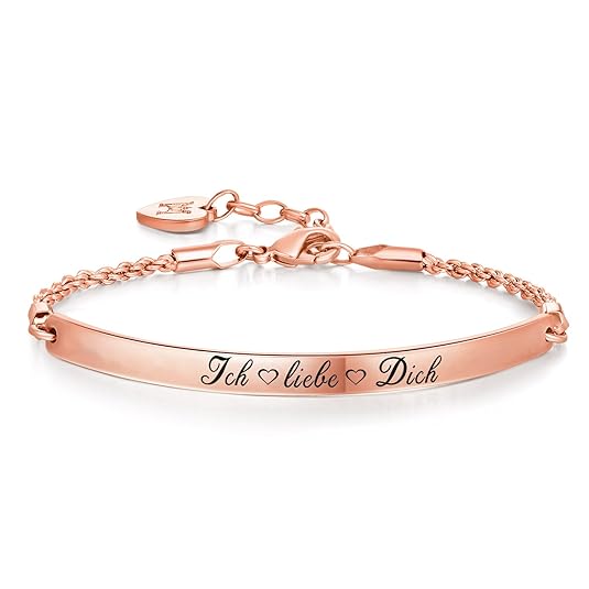 Annamate Armband mit Gravur für Frauen Ich Liebe Dich Personalisierter Gravierbare Inspiration Armreif Schmuck