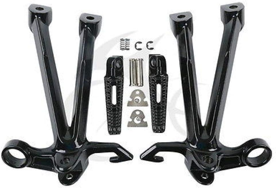 Motorcycle Rear Footrest Foot Pegs Bracket Set for Suzuki GSXR 1000 2007-2008 K7 K8 Black Silver A