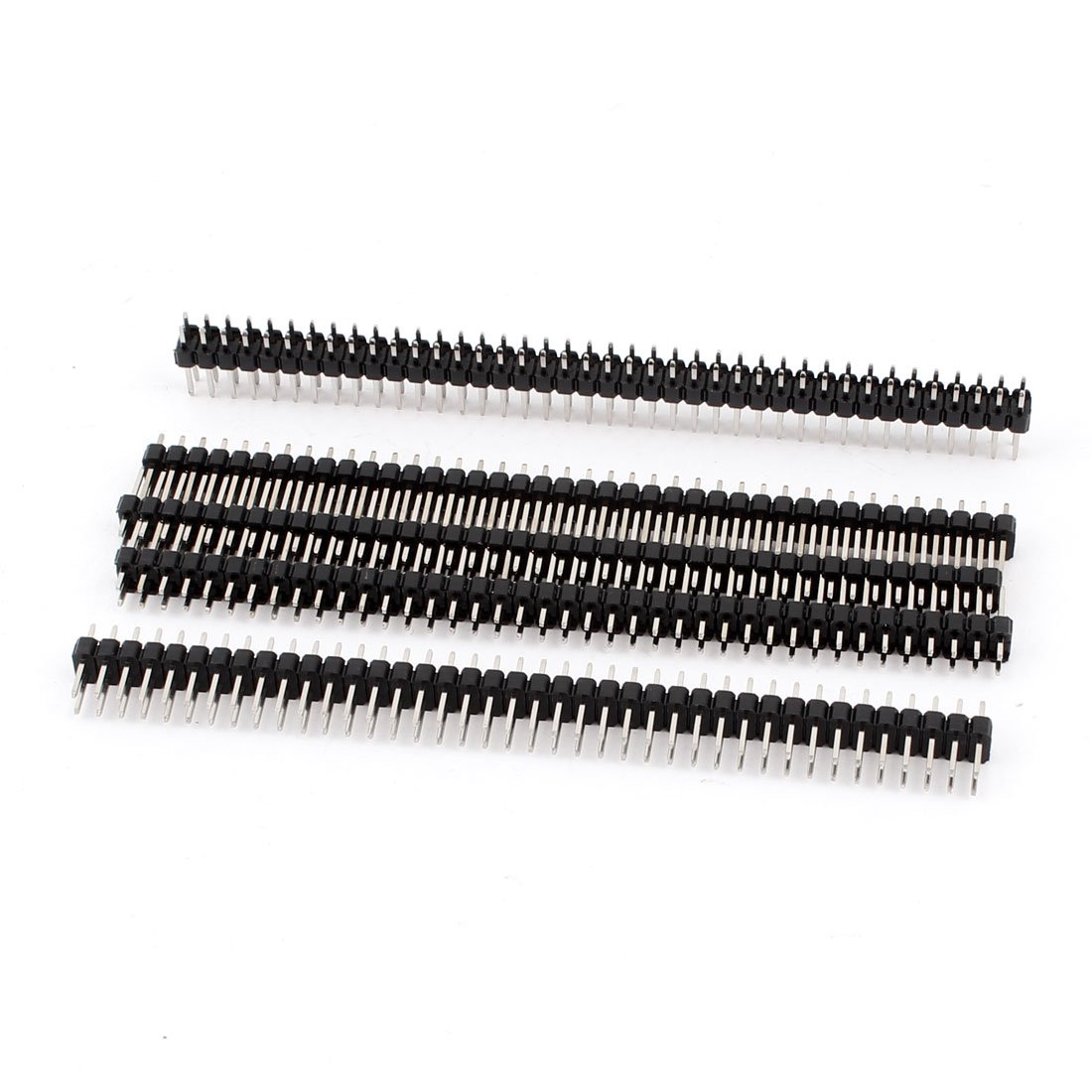 sourcing map 5 PCS 2x40 80pin 2.54mm Double Row Straight Male PBC Pin Header Strip