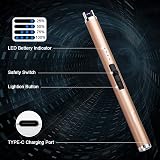 SUPRUS Electric Arc Lighter USB Rechargeable Plasma Safe Lock Gold view 2