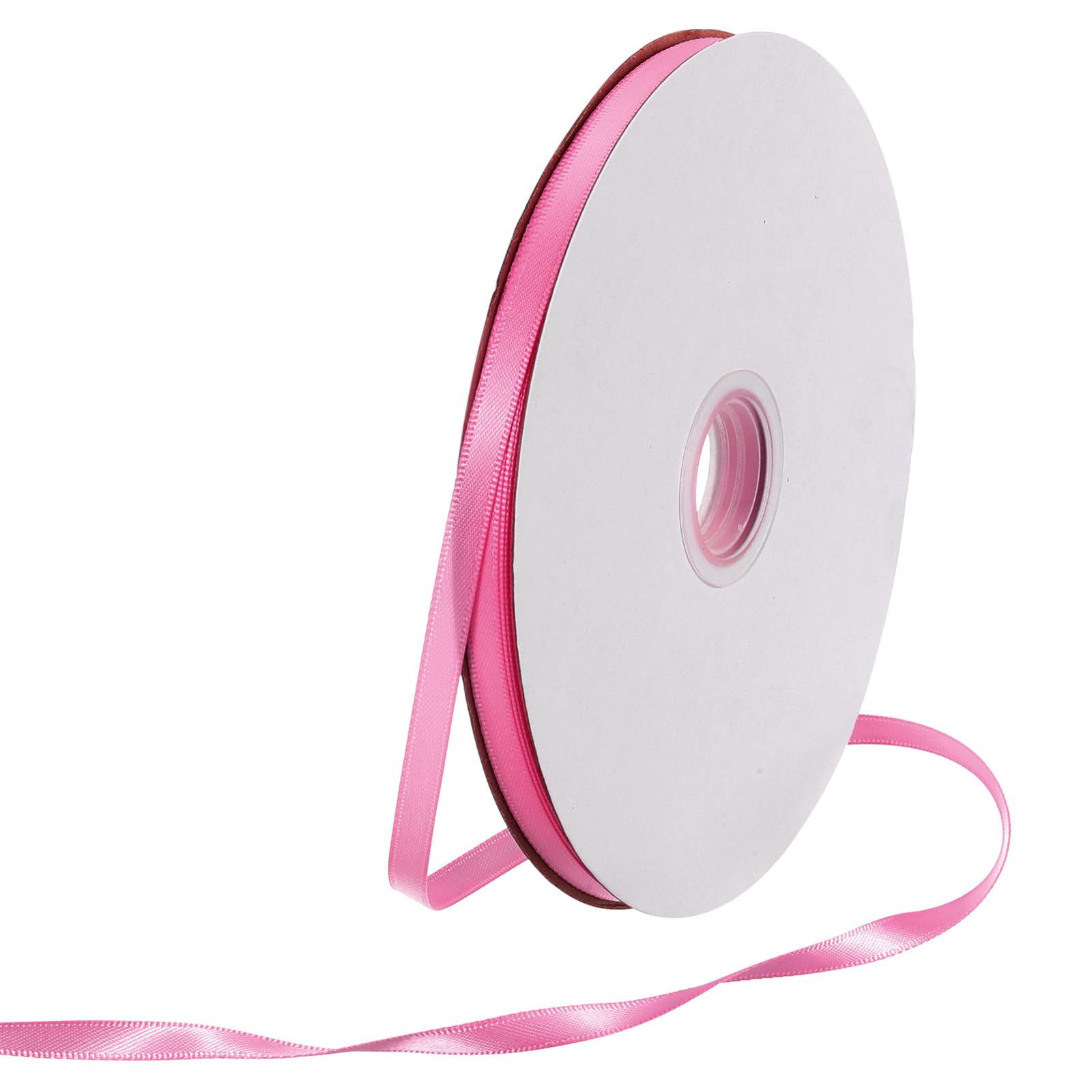 Rebower 6mm Satin Ribbon 64m Thick Double Face Grosgrain Silk Ribbon, [for Gift Wrapping, Hair Bows, Wedding, Cake, Flower] - 70 Yard/210ft/ Dark Pink