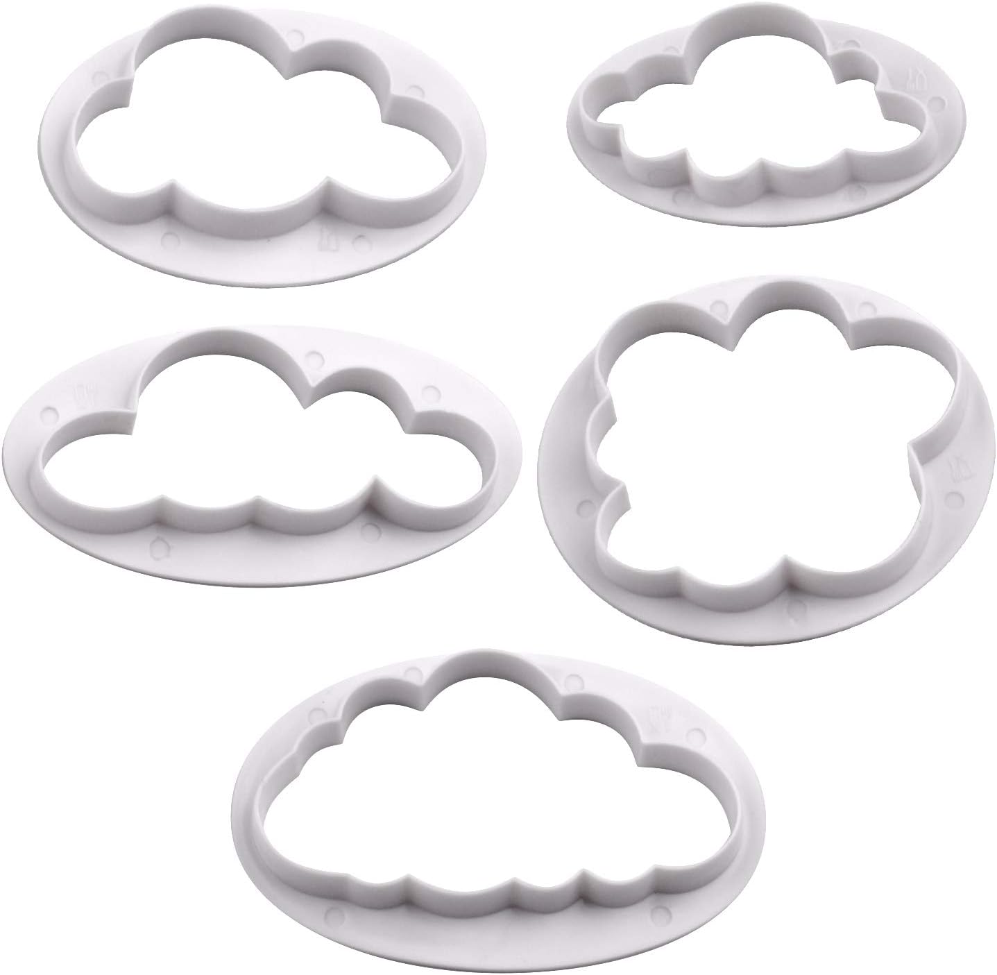 5 Pieces Gum Paste Cutter Cloud Fondant Cake Mold Cookie Cutters Fondant Decorating Tools for Sugar Craft Cake Decorating