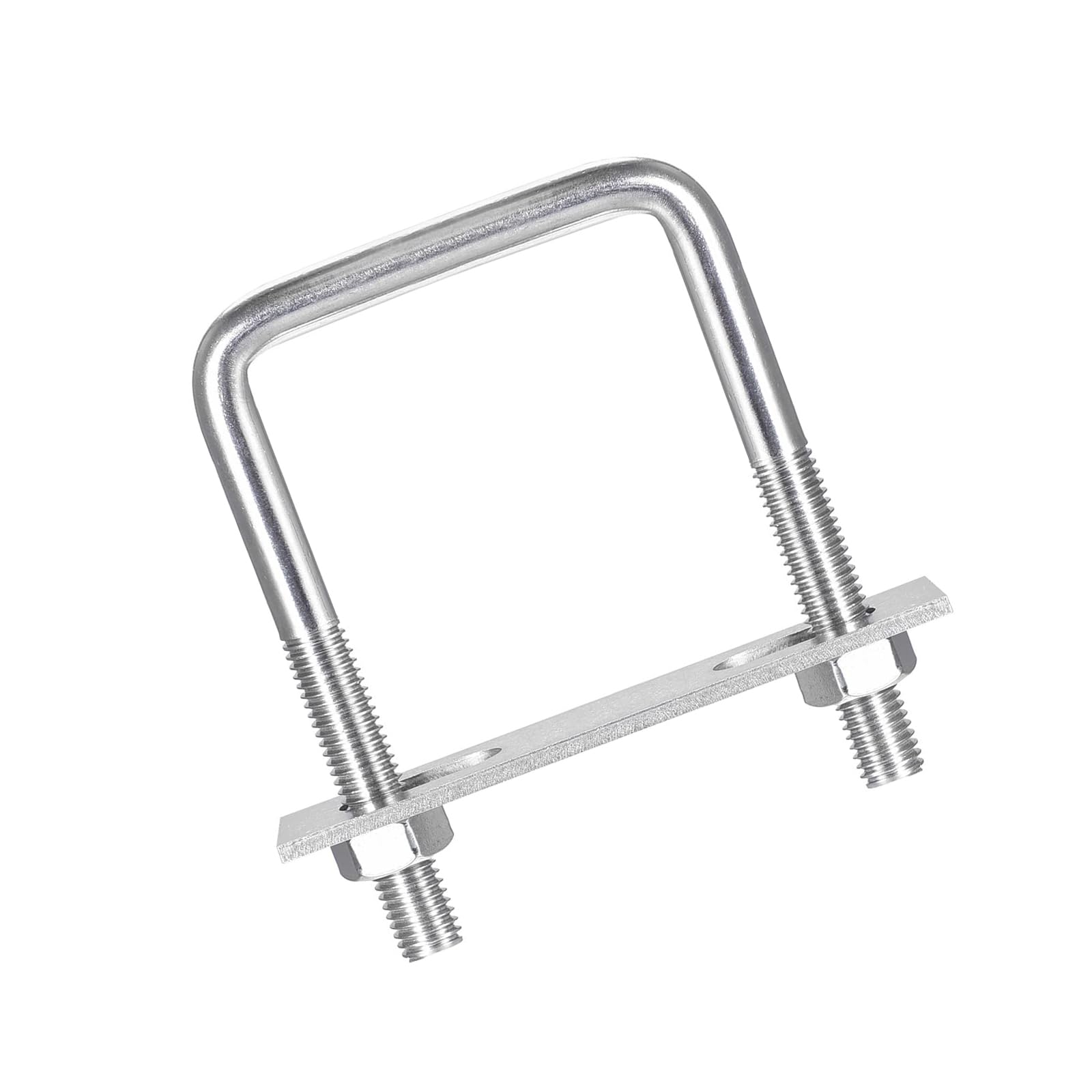 MACHSWON Square U-Bolt,2 Set 304 Stainless Steel M10 U Bolts 60mm(2.44") Inner Width 100mm Length with Nuts and Frame Plate for Automobiles Boat Trailer