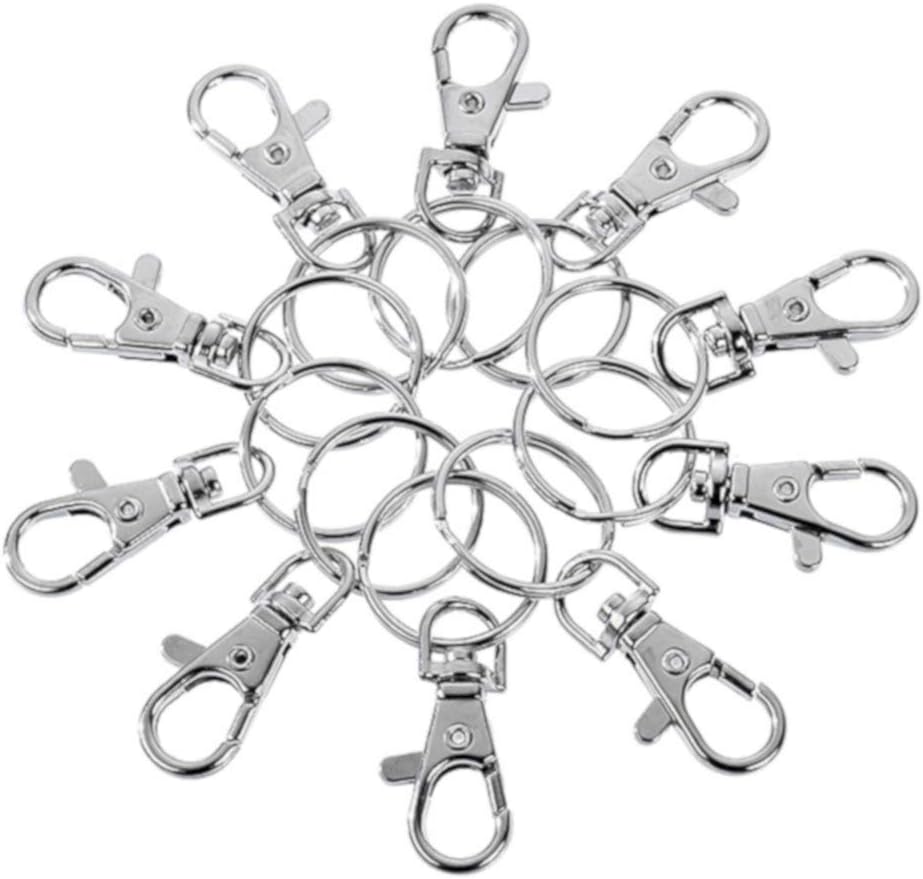 Harlington Group 20 x Lobster Clasp Split Rings Trigger Keychain