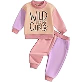 WZTYYDS Toddler Baby Girl Clothes 1T 2T 3T 4T 5T Fall Winter Outfits Contrast Color Long Sleeve Sweatshirt + Pants Sets