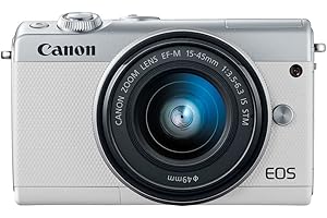 Canon EOS M100 Mirrorless Camera w/ 15-45mm Lens - Wi-Fi, Bluetooth, and NFC Enabled (White)