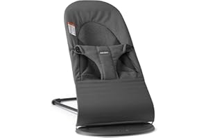 BabyBjörn Bouncer Balance Soft, Dark Gray, Woven/Jersey, Tri-Fabric | 2-in-1 Adjustable Baby Bouncer Seat and Toddler Chair, Newborn to Toddler (8-29 lbs), 4 Positions, Lightweight & Portable